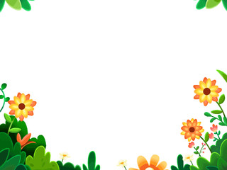 卡通春天花朵绿叶元素GIF动态图